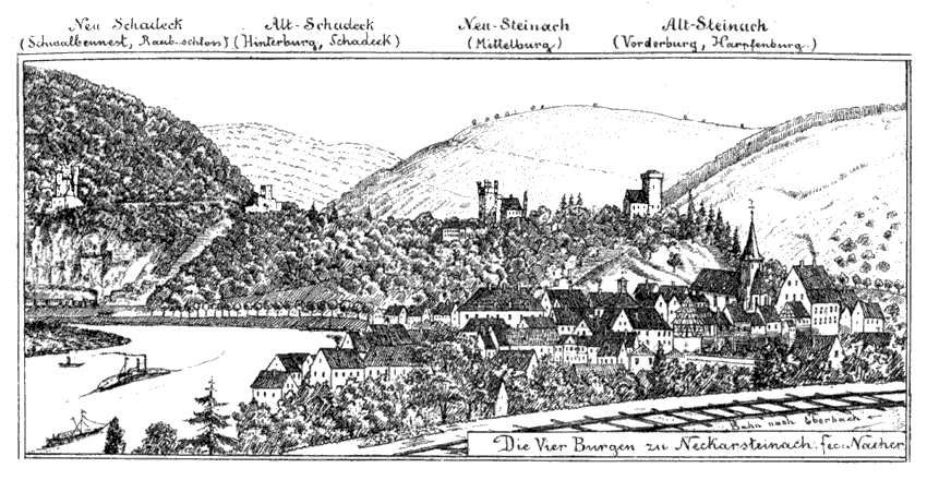 Die Vier Burgen zu Neckarsteinach < Neckarsteinach < Neckar < Mark Twain in Heidelberg 1878